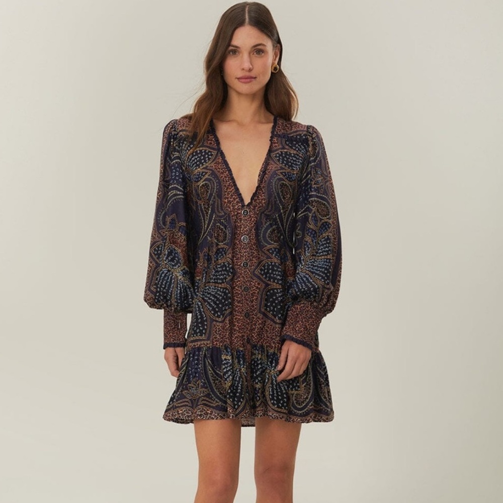 FARM RIO Floral Glam Floral Mini Dress